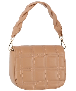 Fashion Quilted Flap Satchel Bag LE-0324 AMBER